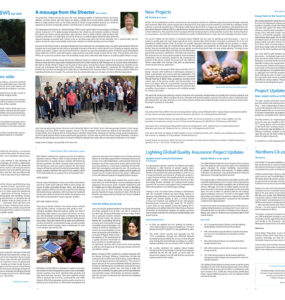 A composite image of newsletter pages.