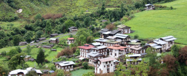 Village nestled between hills