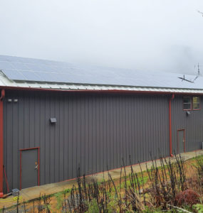 The Tulley Creek solar array on a winter afternoon