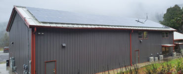 The Tulley Creek solar array on a winter afternoon