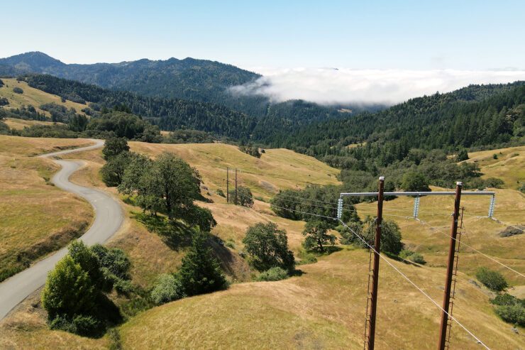 Transmission line runs through rural Humboldt County