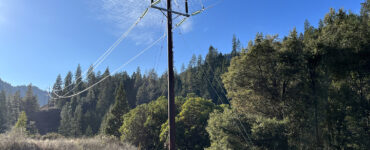 A 60 kV line runs through the hills in eastern Humboldt County