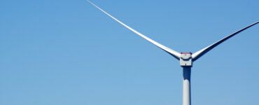 A wind turbine in the ocean